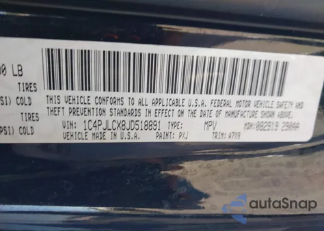 2018 Jeep Cherokee Latitude Fwd z USA, uszkodzony, nr VIN 1C4PJLCX8JD518891